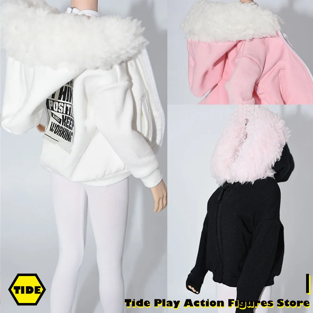 

1/6 Female Soldier Casual Fur collar Winter Thick Solid Jacket/Printed Short Hooded Coat for 12'' Action Figure Modle Doll