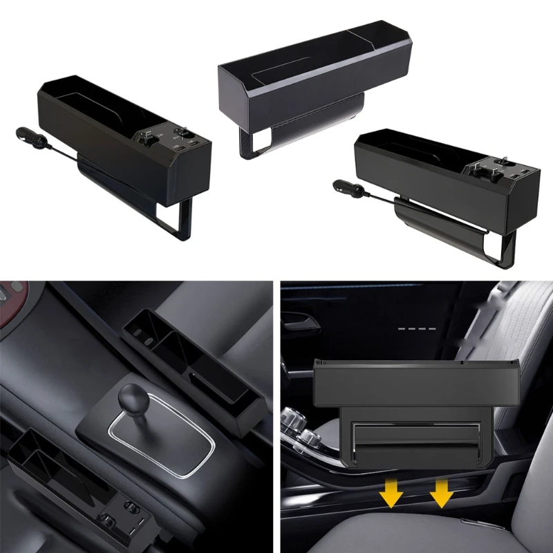 

Cables Seat Organizer in Car Seat Slit Pocket Box Case USB Charger Front Driver Crevice Auto Bag CellPhones Wallet Coin D7YA