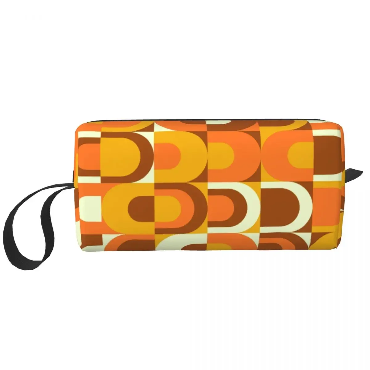 Дорожная сумка для туалетных принадлежностей в стиле ретро с оранжевыми и