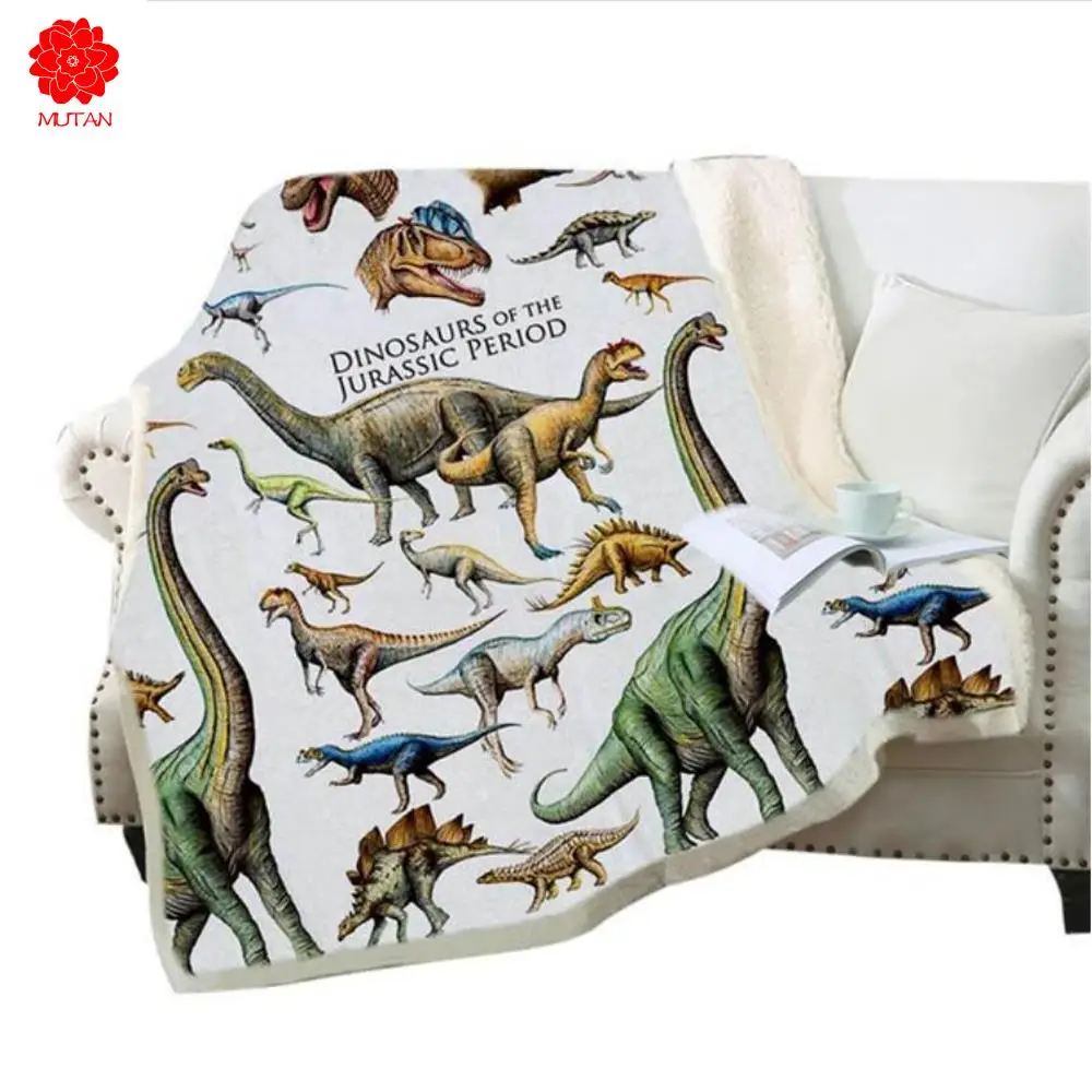 

Bedding Outlet Dinosaur Fluffy Blanket Jurassic Soft Blanket Boys 3D Animal Sherpa Blanket Tyrannosaurus Fleece Blanket style-3