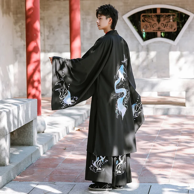 Chinese Hanfu Ancient Traditional Clothing for Men Stage Folk Dance Costume National Cosplay Performance |