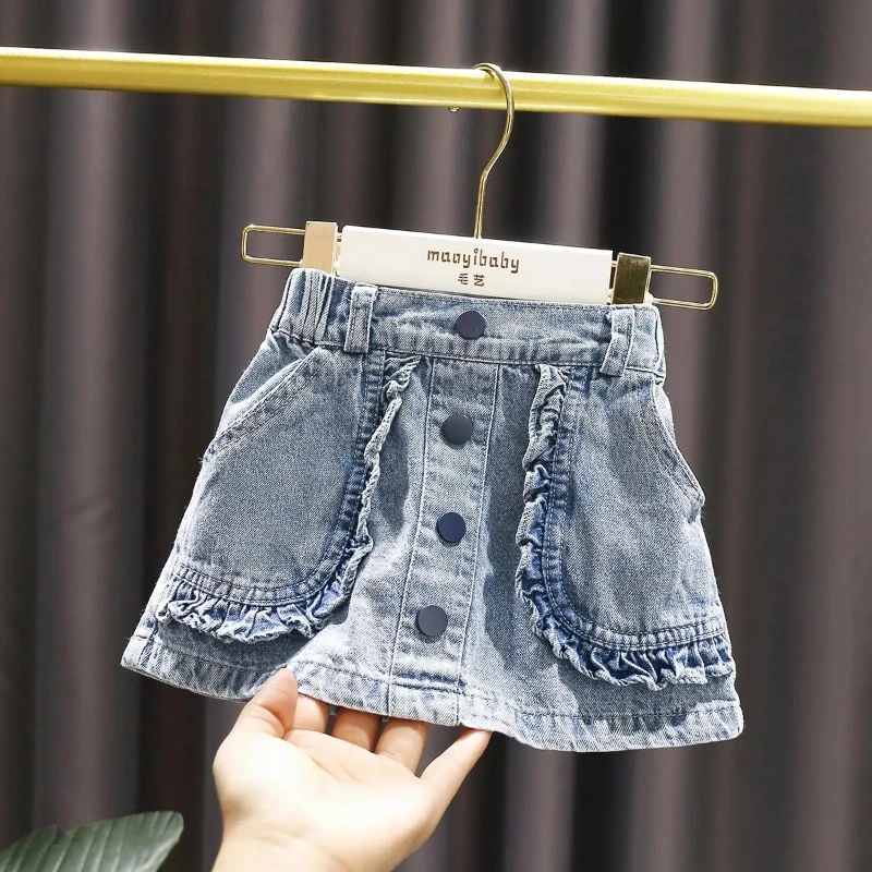 

Summer Girl Baby Denim Skirt Girl Spring New Girl Baby Fungus Lace Skirt Children's Jeans Skirt Kids Skirt for Girl Kawaii Skirt