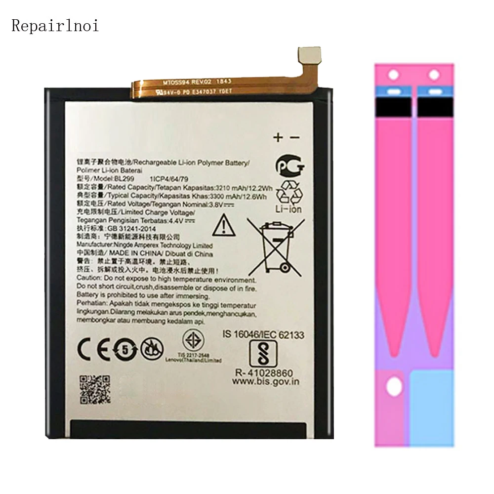 

Новый оригинальный BL299 3300 мАч аккумулятор для Lenovo Z5s L78071 Высококачественный аккумулятор для телефона
