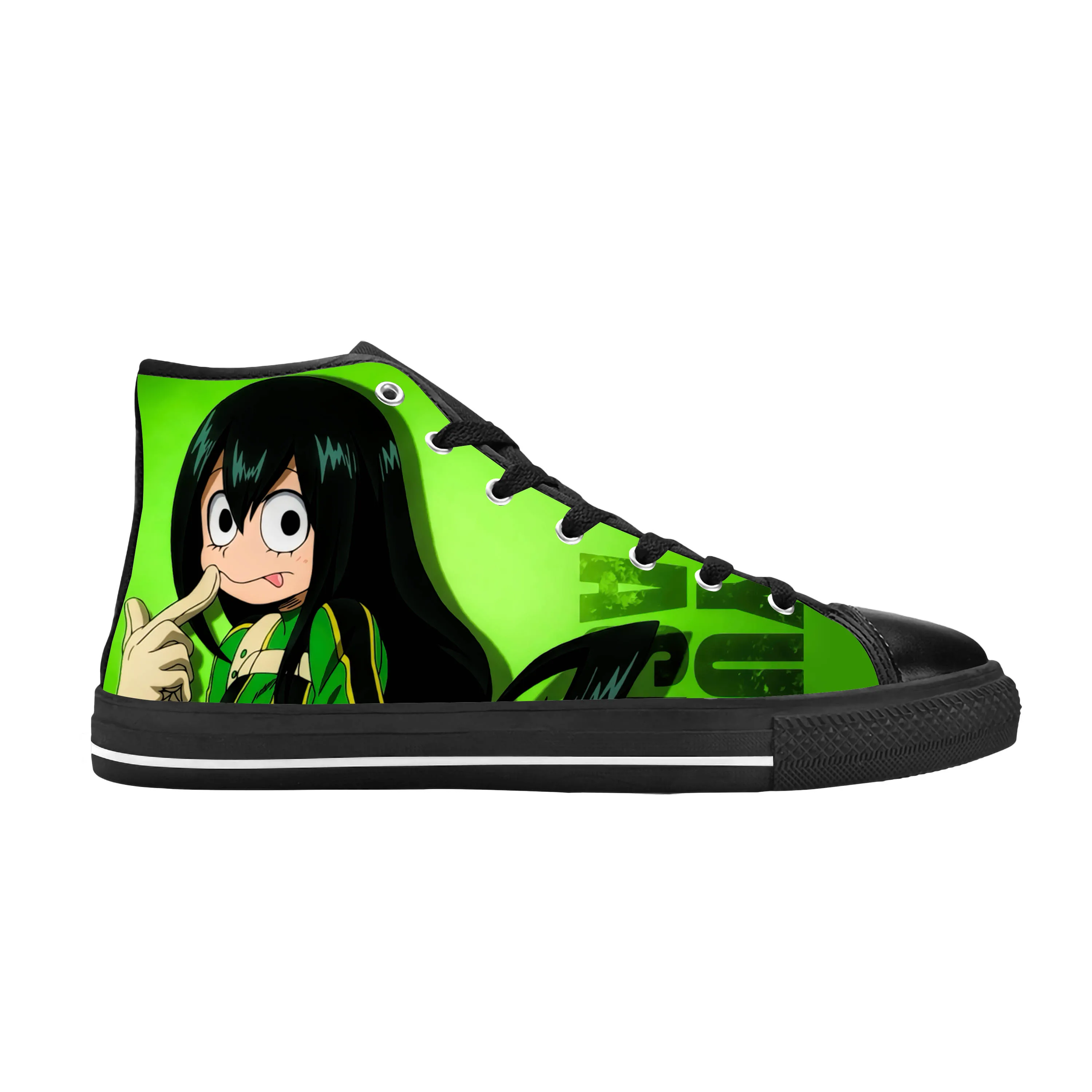 

Japanese Anime My Hero Academia Asui Tsuyu Froppy Casual Cloth Shoes High Top Comfortable Breathable 3D Print Men Women Sneakers