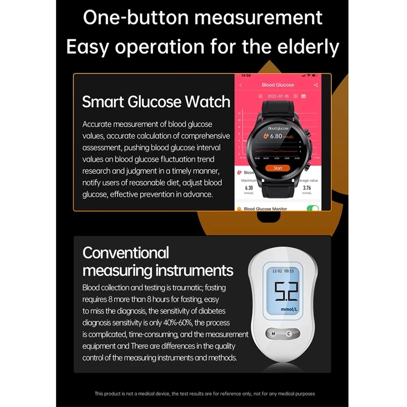 Ceny 2022 Nowy Smartwatch Ciśnienie Krwi Krwi Ciśnienie Krwi Monitorowanie Temperatury Ciała Inteligentny Zegarek Dla Mężczyzn Kobiety Zegar Glukozy We Krwi