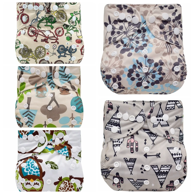 

[5pcs]Washable Reusable Cloth Nappies Baby Diapers Fit 3-15kg,5 Pocket Nappies/Diapers Cover and 5 Microfiber Inserts