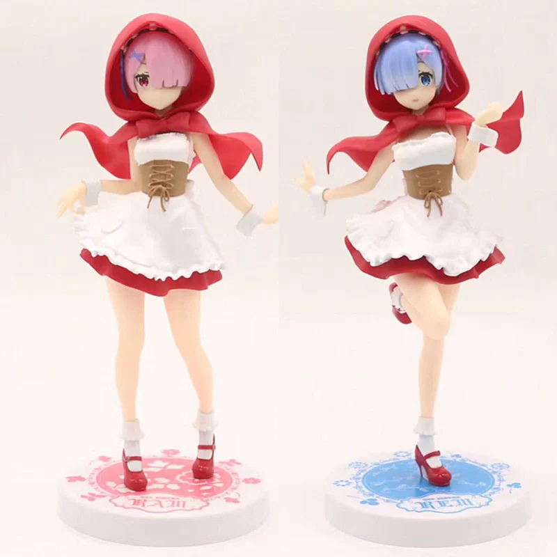 

20cm Anime Re:Life In A Different World From Zero Rem Red Hood Action Figure Pretty Girl PVC Collectible Model Doll Toy for Gift