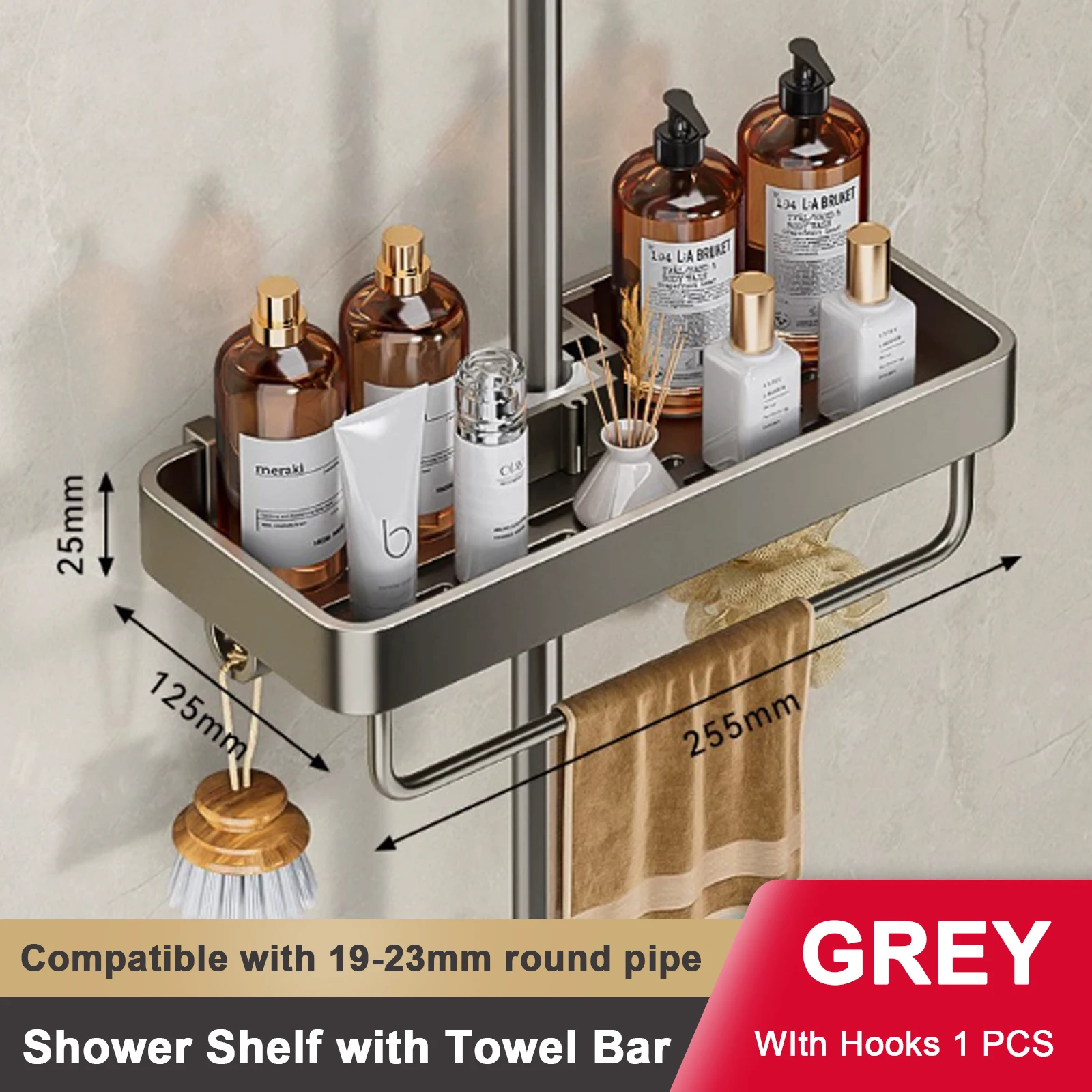 

Полка для ванной комнаты алюминиевая, без перфорации