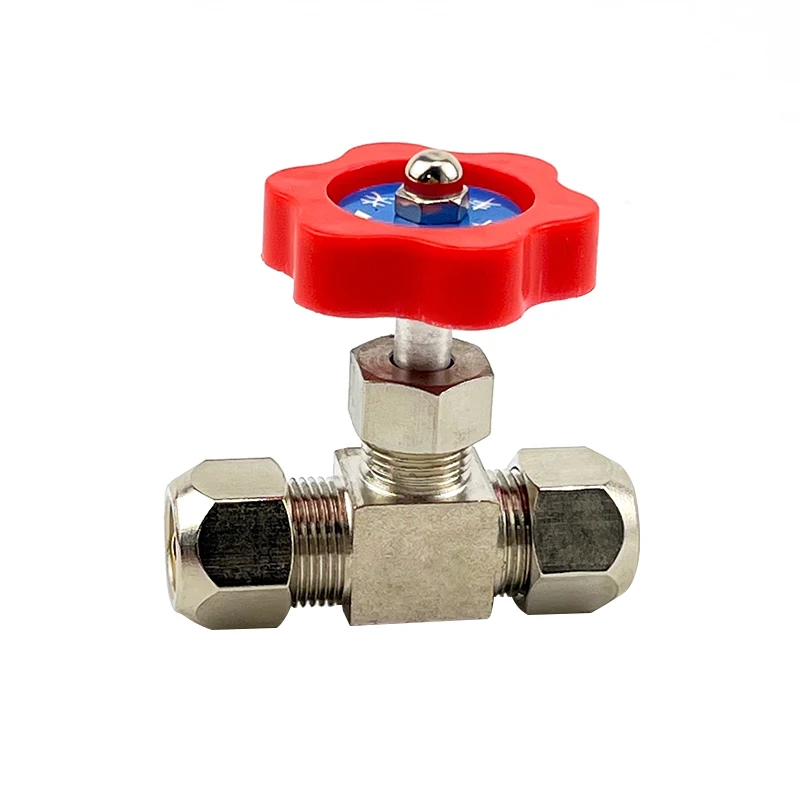 

Needle Ferrule Ball Valve Copper Pipe Fitting Air Flow Adjustable Shut-off Valve 6/8/10/12mm Outer Diameter