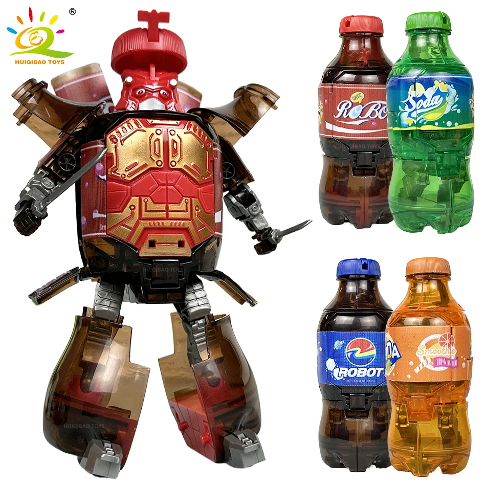 Фигурка Робота-трансформер С Деформируемой Бутылкой Газировки Искусственная