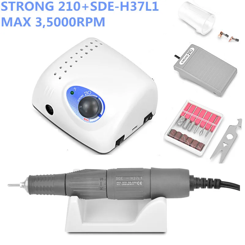 

65W Strong 210 SDE-H37L1 Brushless Nail Drills Manicure Machine Pedicure Electric Strong 35000RPM File Bits