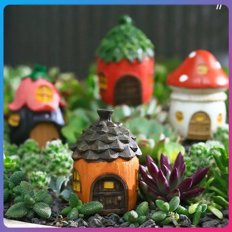 

Sculpture Garden Accessories Mushroom Doll Garden Outdoor Resin Decoration Pastoral Cartoon Flower Pine Cone House Ornaments