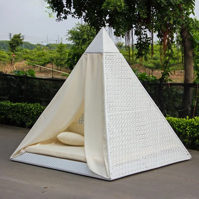 Уличный шезлонг Пирамида из ротанга Балкон Открытый тент Двор Курорт