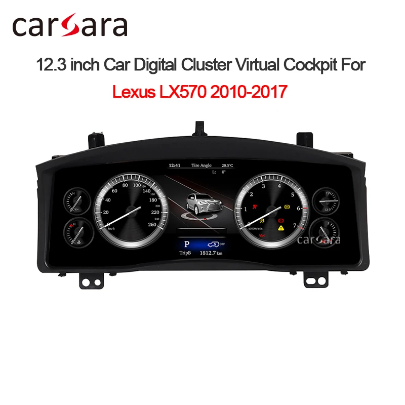 Car Virtual Cluster Digital Instrument Display for Lexus LX570 2010-2017 12.3-inch LCD Gauge Meter TFT Panel Speedometer Screen