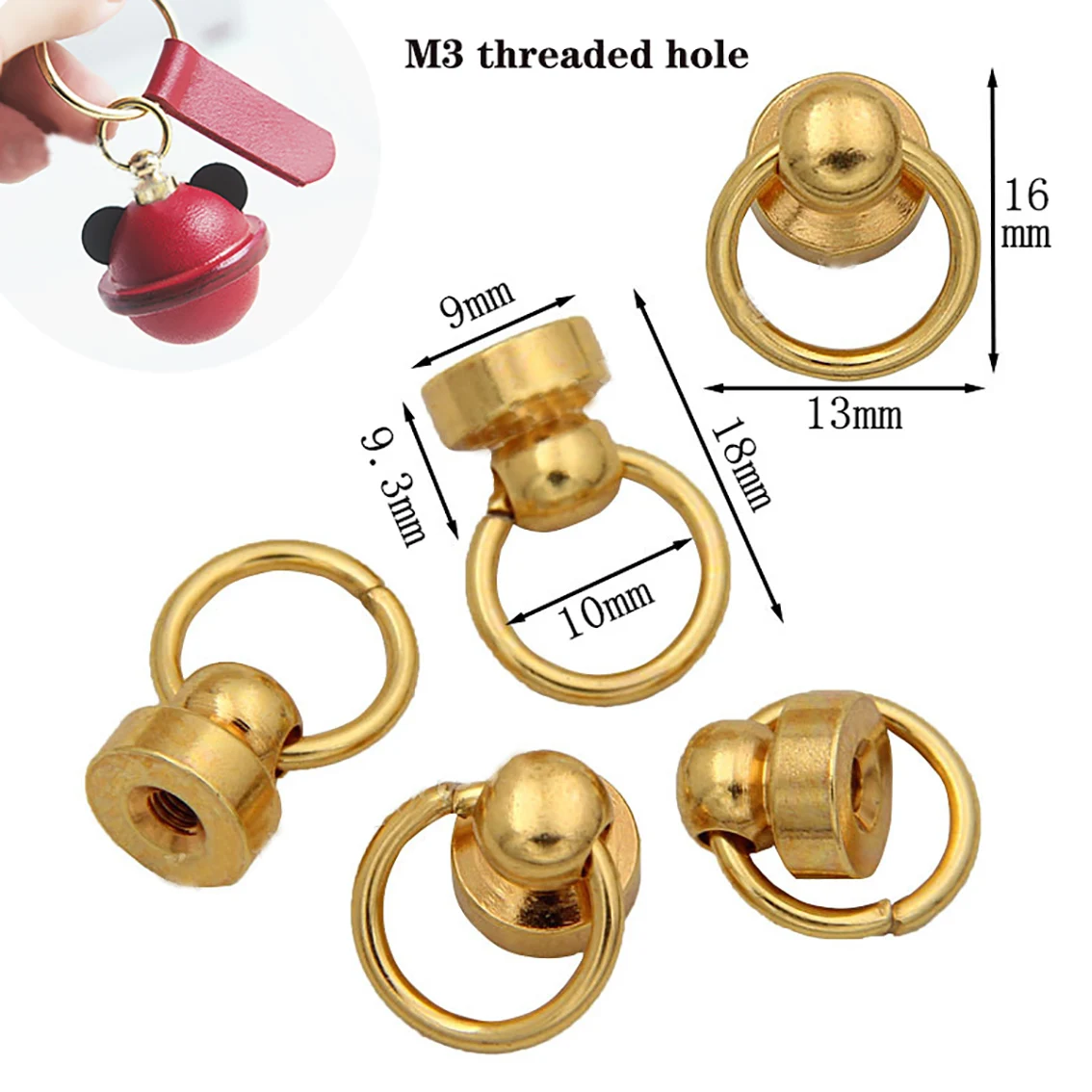

Gold Pacifier Nail Hook Pull Ring Bag Studded Hook For Bag Hat Choker Phone Case DIY Crafts Accessories