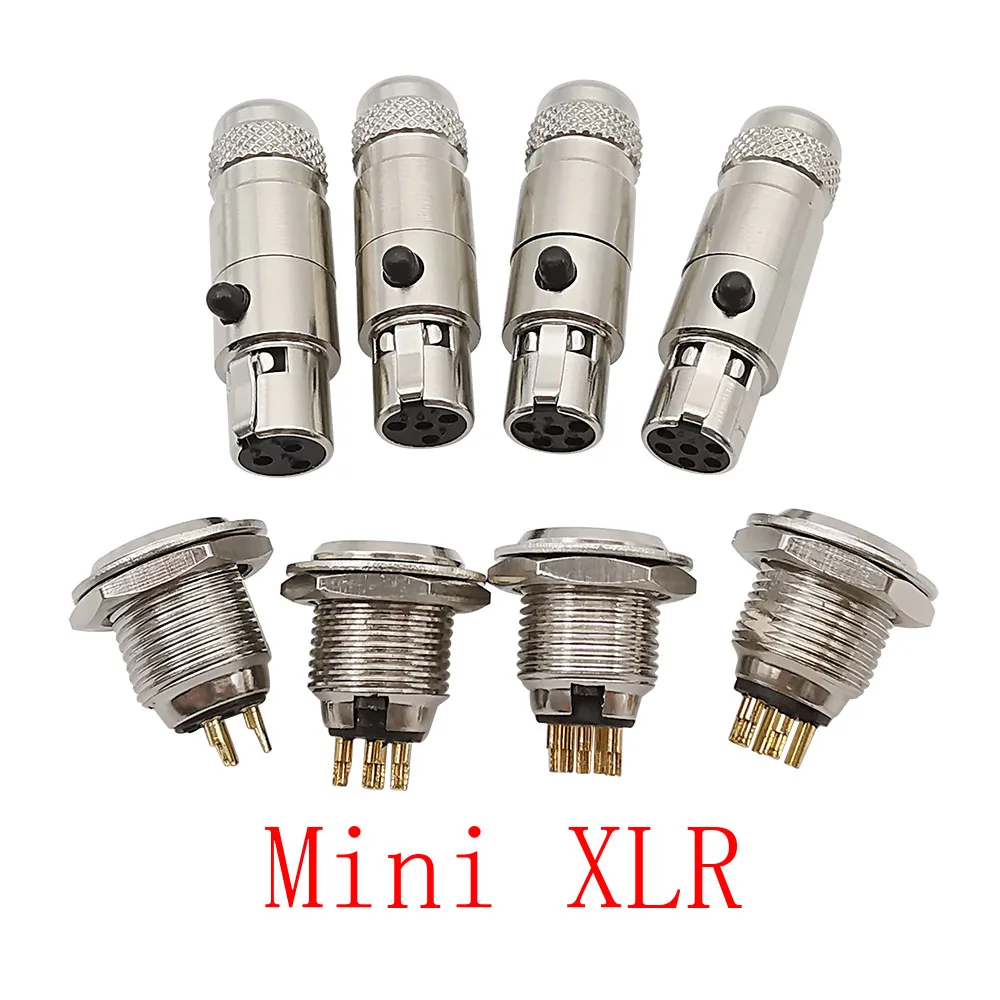 2 шт. 3/4/5/6 Pin Mini XLR штекер Шасси Панель Крепления штекер маленький XLR гнездо Аудио Микрофон Разъем для кабеля пайки