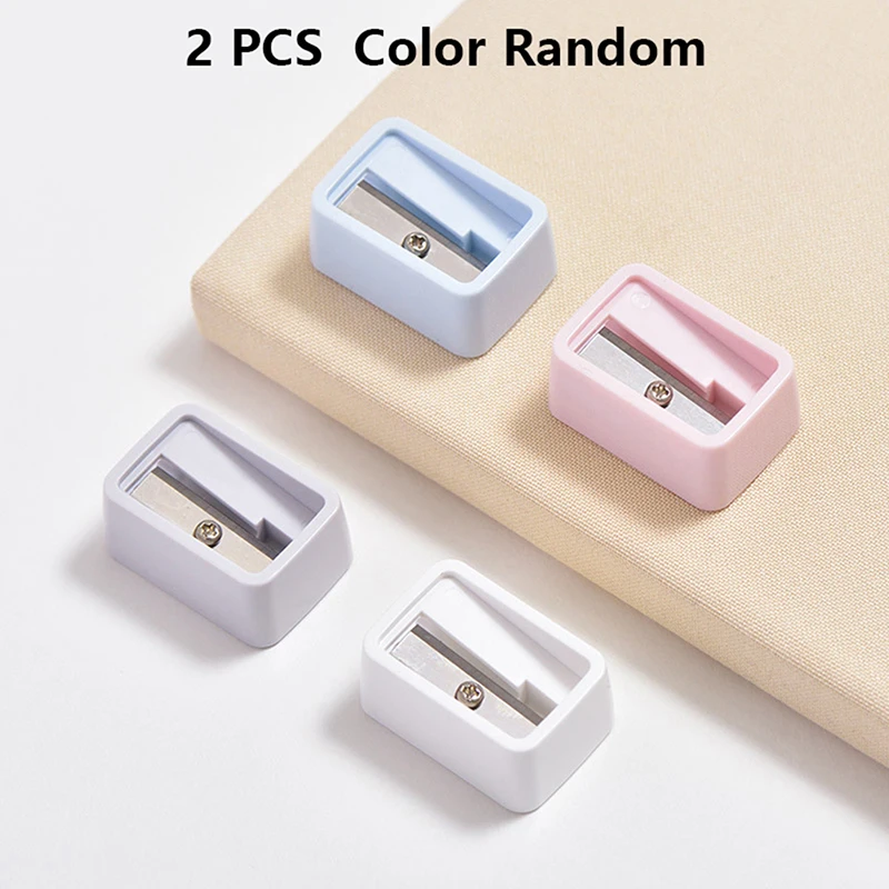 

2PCS Cute Pencil Mini Sharpeners Candy Color Standard Pencil Cutting Machine