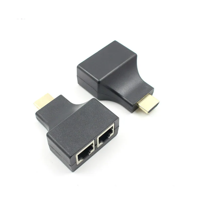 

2pcs/set 30M HDMI-Compatible Extender Dual RJ45 CAT5E CAT6 UTP LAN Ethernet HDMI-Compatible Repeater 1080P For HDTV HDPC PS3