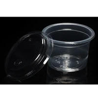 100pcs 10 5oz disposable plastic portion cups clear portion container with lids for jelly yogurt mousses take out