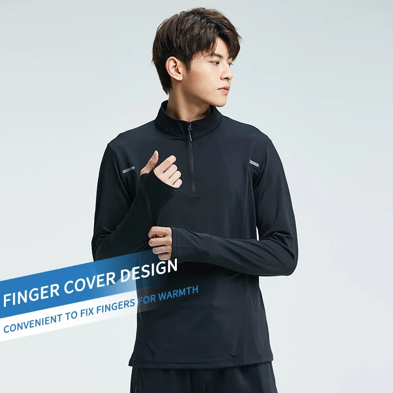 

Fashion Sports Shirt Mens Tennis Shirts Quick Dry Sports Long Sleeves Autumn Gym Breathable Running T-shirts For Men With Zipper