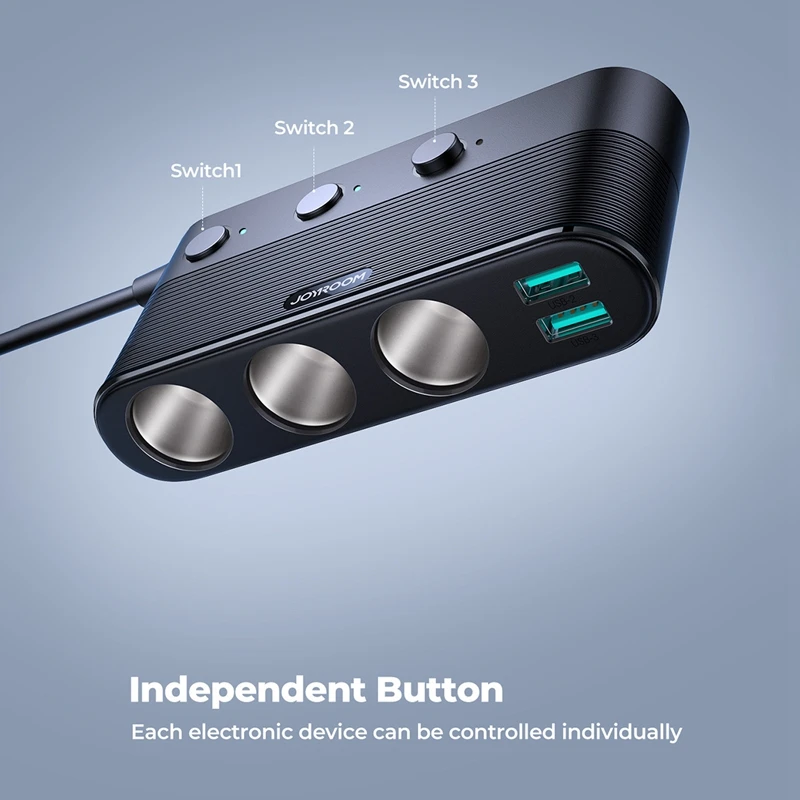 Адаптер зарядного устройства Joyroom 139 Вт 7 в 1 автомобильного Быстрая розетка PD QC3.0