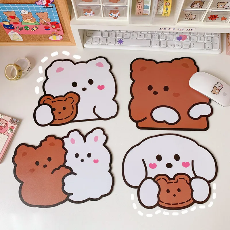 

Коврик для мыши с милым медведем, нескользящий водонепроницаемый Настольный коврик с рисунком из мультфильма, аксессуары для компьютера, ш...