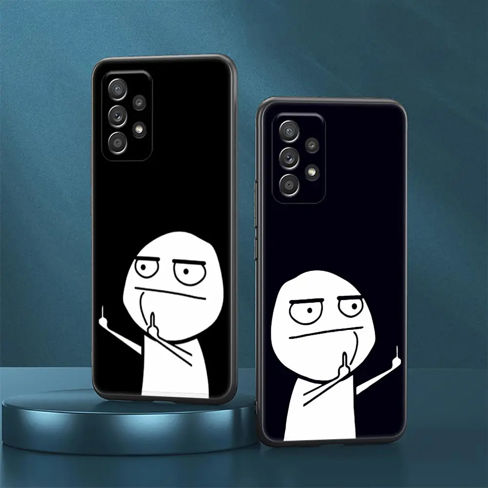 

Funny Man Middle Finger Case For Samsung Galaxy A23 5G Cases A13 4G A24 A23 A12 A14 A21s A22 A01 A02 A03 A04 S Soft Phone Covers