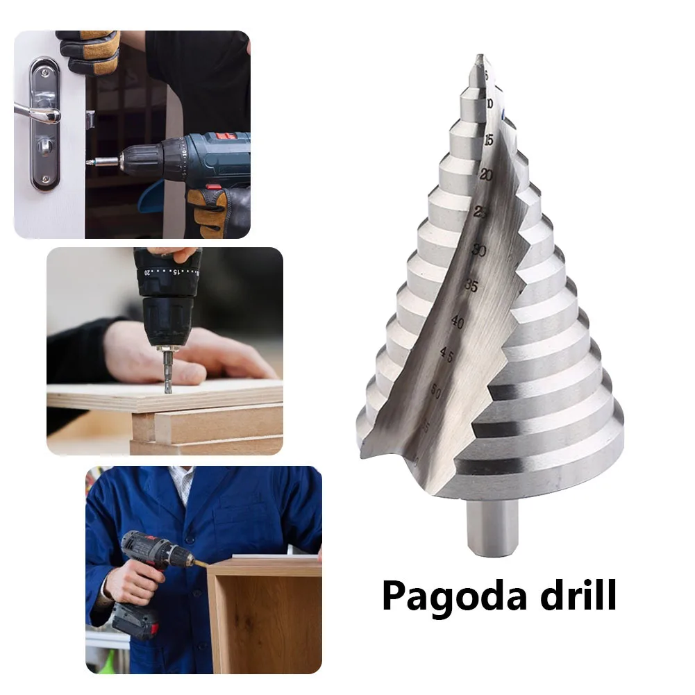 

Practical Pagoda Drill Bits Bearing Steel Grooved Drill Bits for Metalworking Woodworking Power Hand Tool Accessories