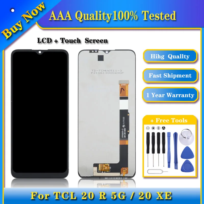 

100% Tested TFT LCD Screen for TCL 20 R 5G / 20 XE with Digitizer Full Assembly