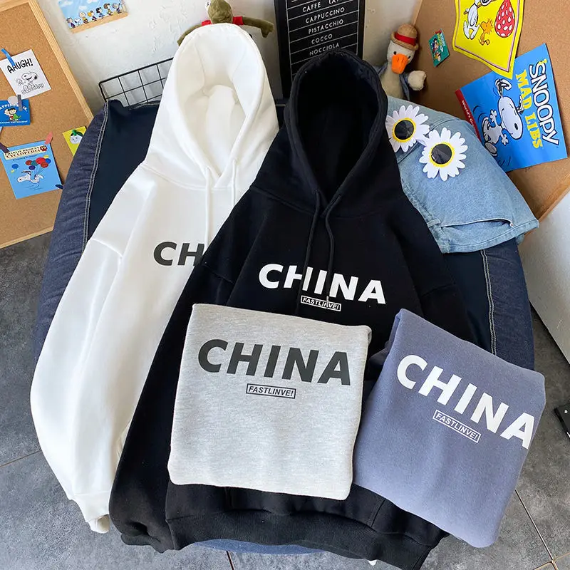 Осенне-зимний плюшевый свитер с капюшоном + спортивные брюки костюм из двух