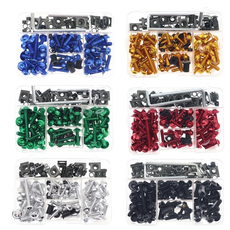 

177 шт., универсальные болты для обтекателя лобового стекла мотоцикла Honda Yamaha Kawasaki Suzuki Eprilla Triumph MV Agusta