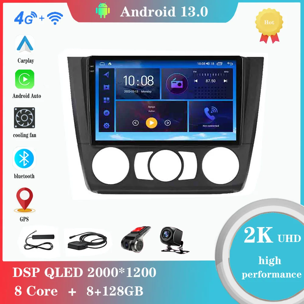 

Android 12.0 For BMW 1 Series E88 E82 E81 E87 2004 - 2012 Multimedia Player Auto Radio GPS Carplay 4G WiFi DSP Bluetooth