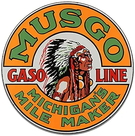 

Brotherhood Musgo Gasoline Michigan Mile Marker Vintage Gas Signs Reproduction Car Company Vintage Style Metal Signs