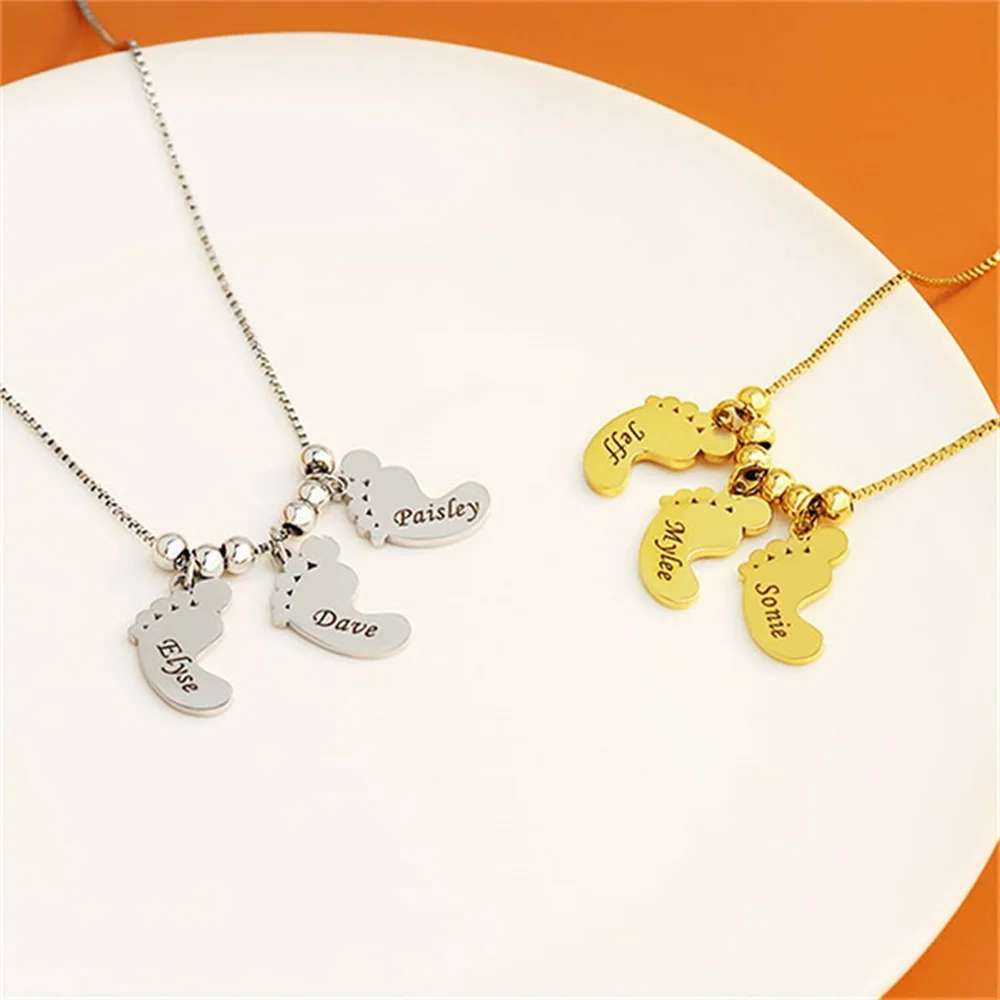 Fashion Custom Personality Women's Necklace Sole Pendant Custom Necklace Stainless Steel Name Custom Gift Free Shipping