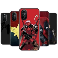 marvel deadpool red clear phone case for huawei honor 20 10 9 8a 7 5t x pro lite 5g black etui coque hoesjes comic fash design