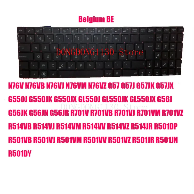 Фото D Клавиатура для ноутбука ASUS N76V N76VB G57 G57J G550J G550JK G56J G56JK R701V R701VB R514VB R514VJ R501DP R501VB BE\CA\FR\US №5