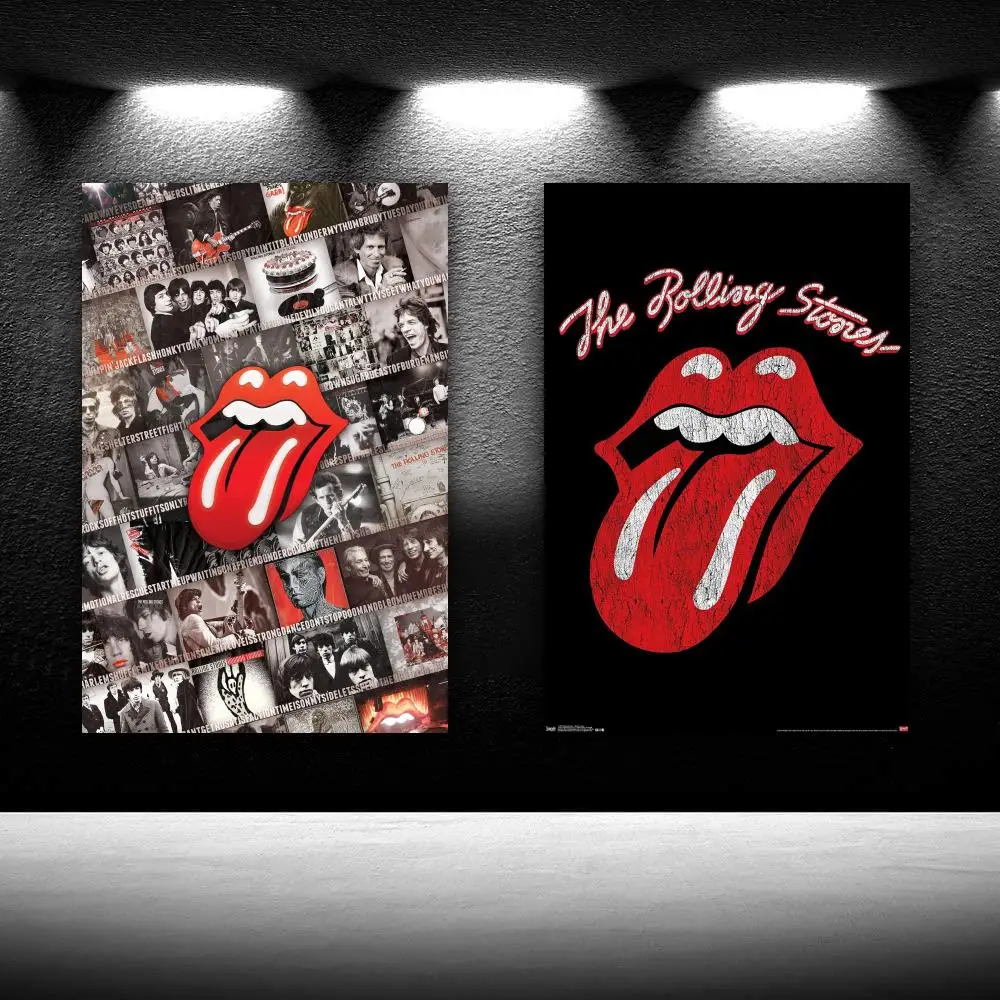 

Rolling Stones Classic Logo Band Poster Merchandise Decorative HD Painting Canvas Print Wall Art Living Room Posters Bedroom