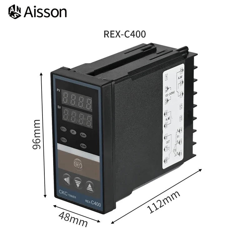 Фото REX-C100 C400 C700 C900 ПИД-регулятор температуры, термостат с цифровым дисплеем, релейный выход SSR, 100 В-240 В переменного тока K E J PT100 CU50 №4