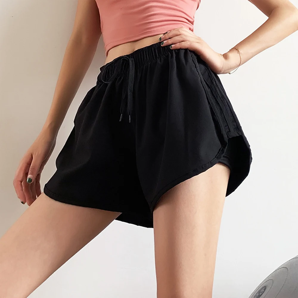 Fake Two-piece Fitness Shorts Summer Women's Elastic Tight Running Sports Culottes Quick-drying Breathable Yoga Workout Shorts