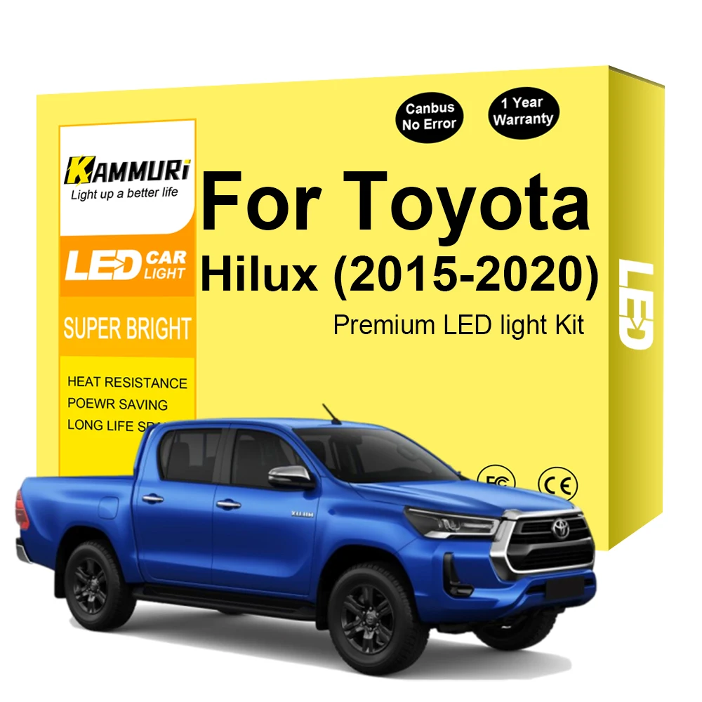 

7Pcs LED Interior Light For Toyota Hilux 2015 2016 2017 2018 2019 2020 2021 Accessories Map Dome Trunk Lamp Car Lighting Kit