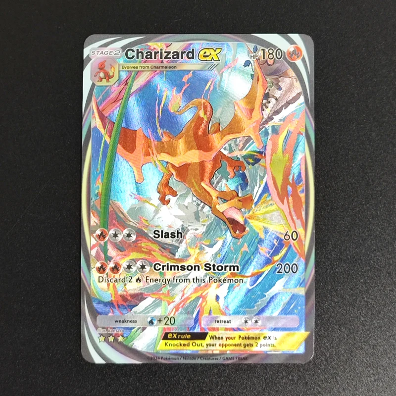 Фото 9 шт. DIY PTCG карманный английский Charizard Gengar Slowpoke Eevee Pikachu Gubone Alakazam Machamp коллекция хобби флэш-карта игрушка №2