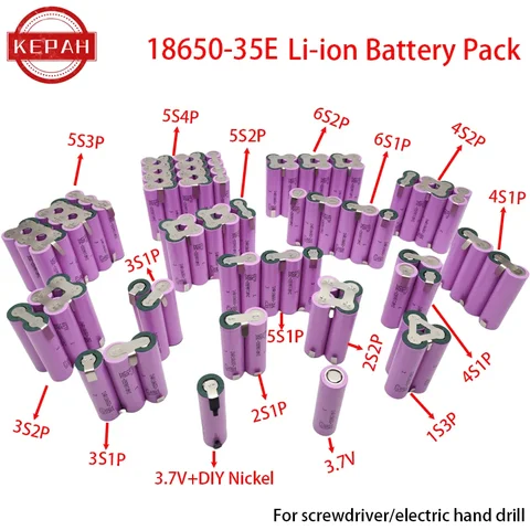 Аккумуляторный блок KEPAH 3500mAh для отвертки, электродрели 6S2P/6S1P/5S4P/5S3P/5S2P/5S1P/4S2P/4S1P/3S2P/3S1P/2S2P/2S1P/1S3P/18650