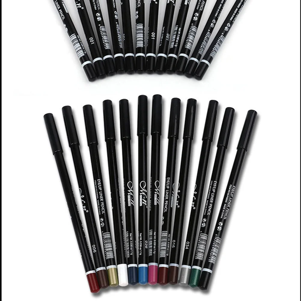 

12 Pcs Waterproof Eyeliner Makeup Eye Lip Liner Long Lasting Eyebrow Pen Set (Colorful) Lipstick