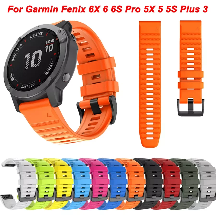 

Ремешок силиконовый для наручных часов, браслет для Garmin Fenix 6X 6 6S Pro 7X 7 Easyfit Fenix 5 5X 5S Plus, 22 20 мм