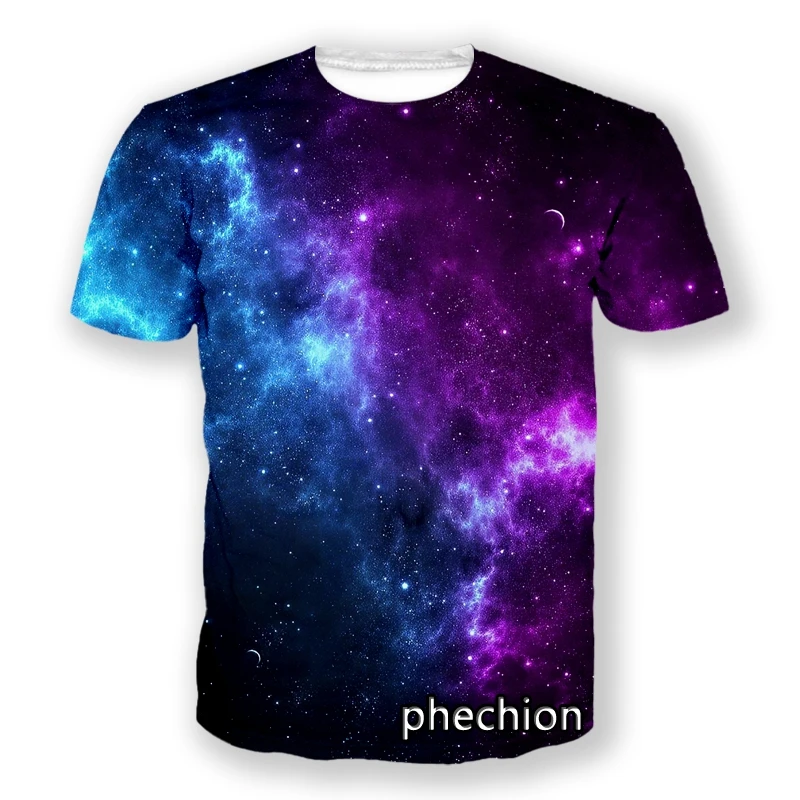 

phechion New Fashion Men/Women Galaxy 3D Print Short Sleeve T-Shirt Casual Hip Hop Summer T Shirt Tops S117