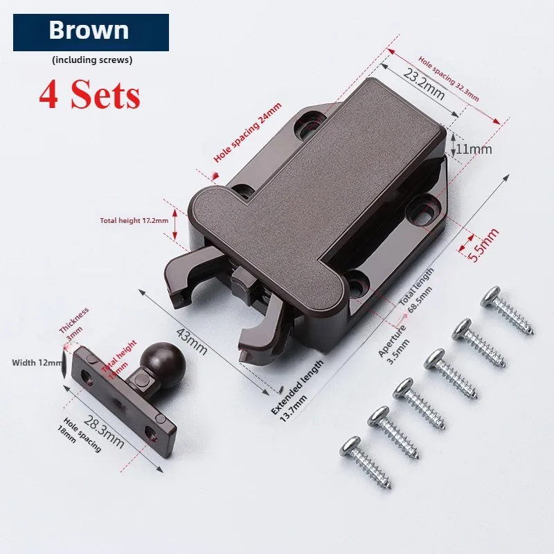 

Немагнитная сенсорная защелка для шкафа 2/4/8 шт.