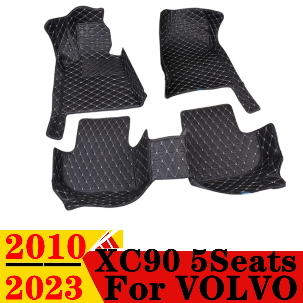 

Car Floor Mats For VOLVO XC90 5Seats 2010 2011-2023 Waterproof XPE Leather Custom Fit Front & Rear FloorLiner Cover Parts Carpet