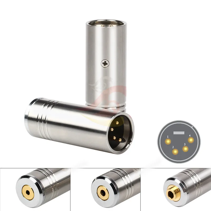 

DAC Jack 2.5mm 3.5mm 4.4mm XLR 4 Pin Converter Stainless Steel Gold Plated Headphone Plug Audio Adapter Microphone Speaker AMP