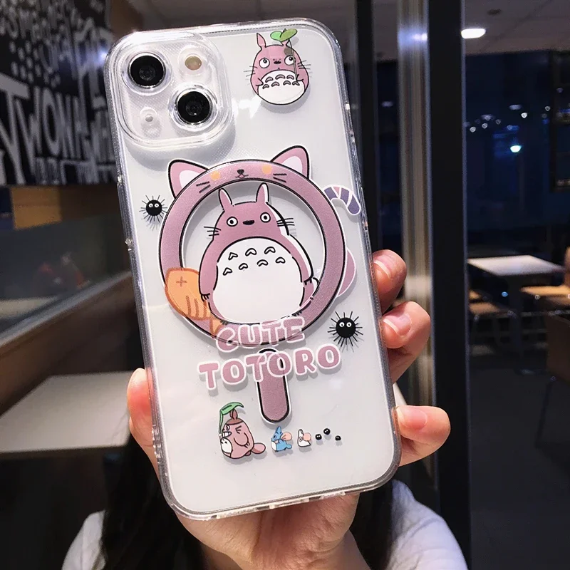 Cartoon Hot T-Totoros Magsafe Magnetic Phone Case for iPhone 16 15 14 13 12 11 8 7 Plus Pro Max X XR XSMax Soft Clear Tpu Cover