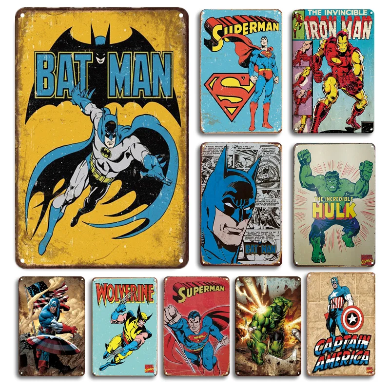 

Vintage Comic Poster Metal Sign Personalized Children Room Decoration Retro Kids Babyroom Wall Sticker Cartoon Metal Plates AQ1